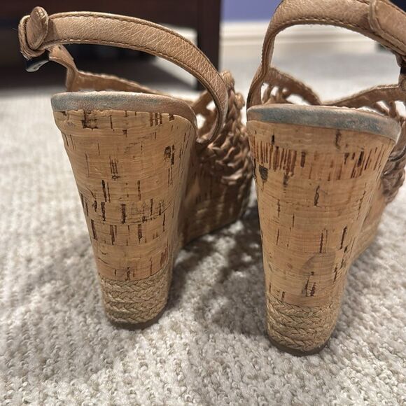 Prada Beige Braided Wedge Sandals Size 37.5 Authentic! - Picture 8 of 14
